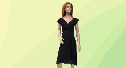 Liz Jordan Drape Front Dress RRP $159.95 - Size 14 - Black