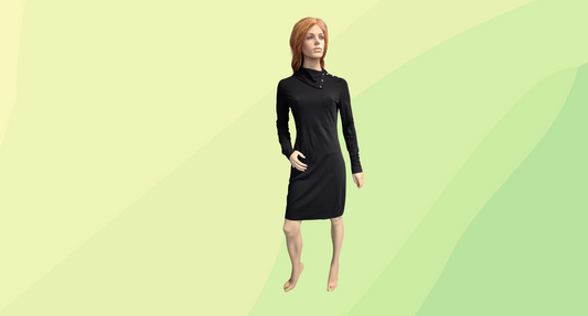 Diane von Furstenberg Turtleneck Dress - L - Black
