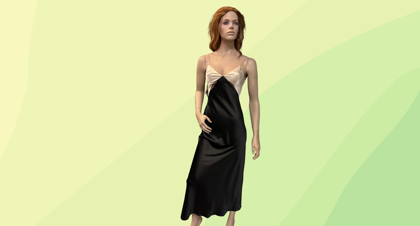 Runaway The Label Nico Slip Dress RRP $119 - XS - Sand/Black