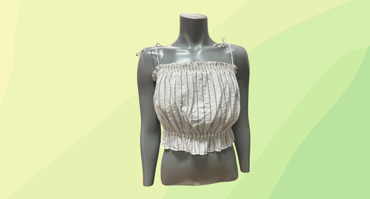 Kookai Hollyn Strappy Top RRP $120 - Size 40 - White/Blue Stripe