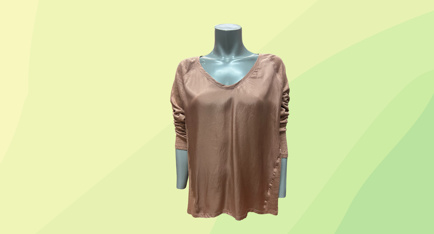 Country Road LS Spliced Women Tee $79.95 - XL - Almond Pink