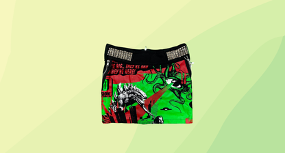 Hell Bunny Studded Mini Skirt - XS - Black/Green