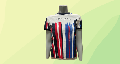 Dolce & Gabbana Brushstroke T-Shirt - L - White/Blue/Red