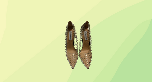 Steve Madden Spike Heels - Size 37.5 - Clear & Gold