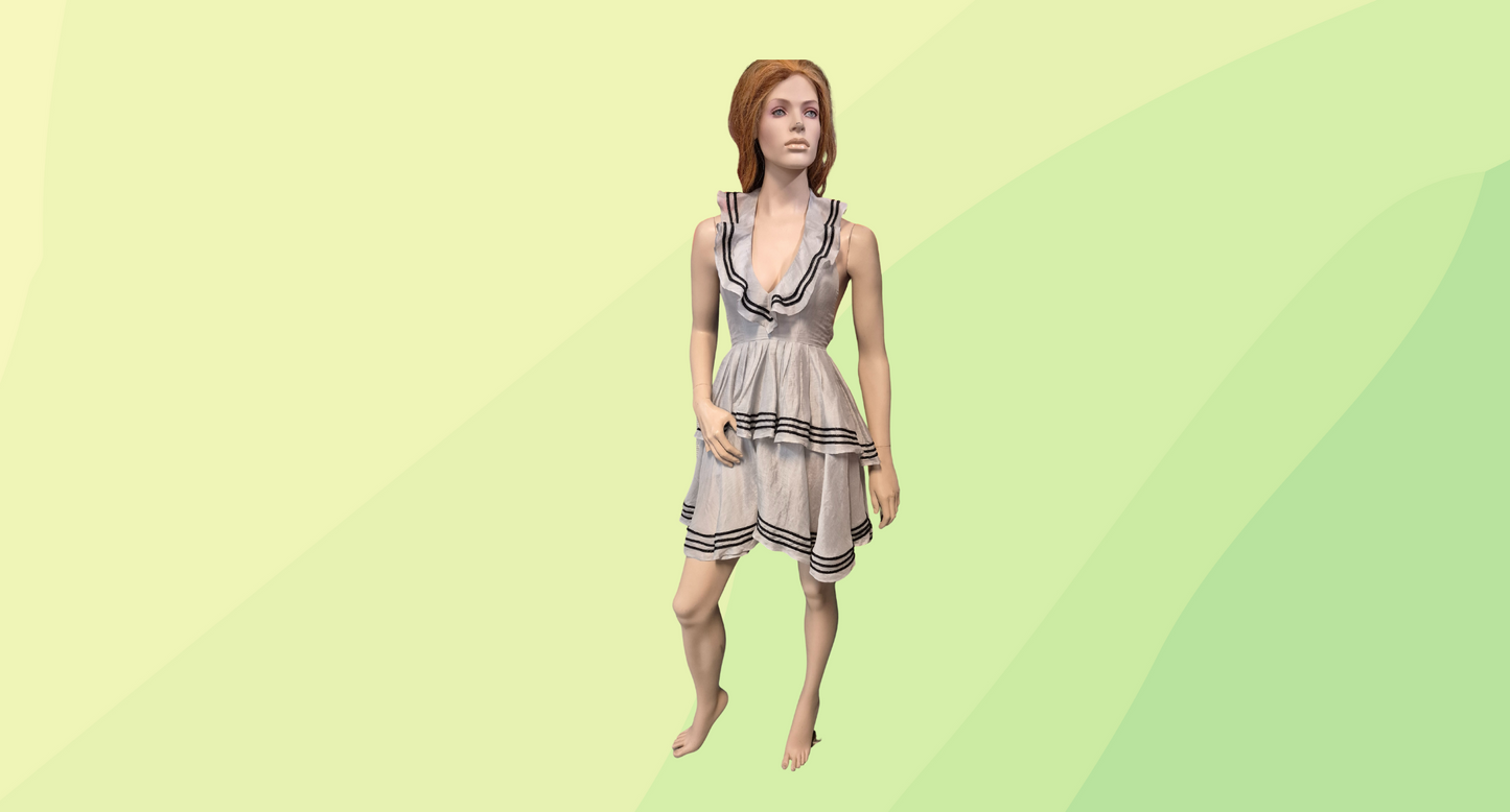AJE Victoria Dress - Size 6 - Silver Grey
