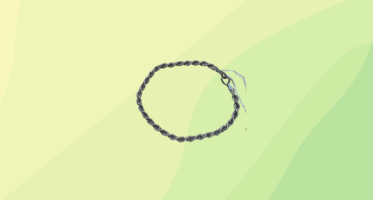 Silver Twisted Chain Bracelet 21cm