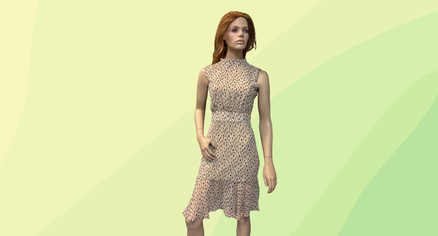 Forcast Lailah Sleeveless Dress RRP $99.99 - Size 8 - Beige