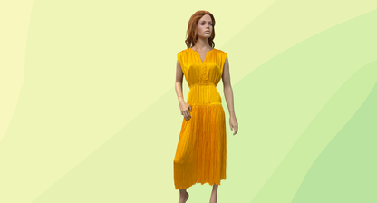Basque Vibrant Vacation Dress RRP $189.95 - Size 16 - Yellow