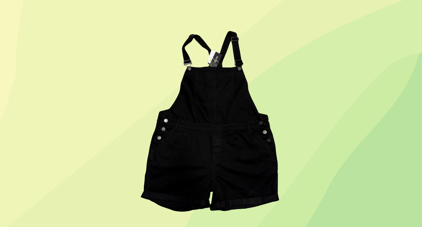 City Chic Short Denim Overall RRP $99.95 - Size 18 - Black