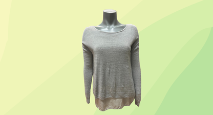Hugo Boss Knit Top with Slip - S - Grey