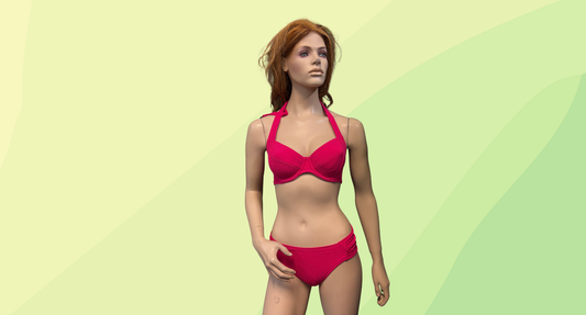 Panache Swim 2Pce Set - Echo Halterneck Bikini Top & Gather Bikini Bottoms - 10/10D - Raspberry