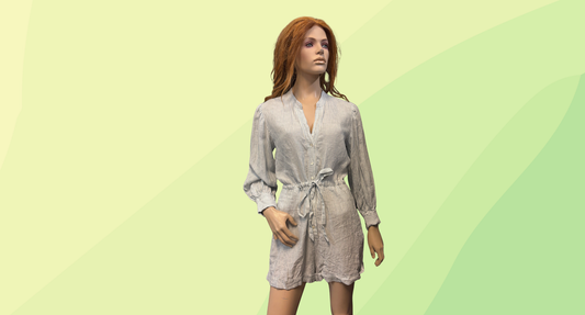 French Connection Playsuit RRP $159.95 - Size 10 - Smoke Blue/White