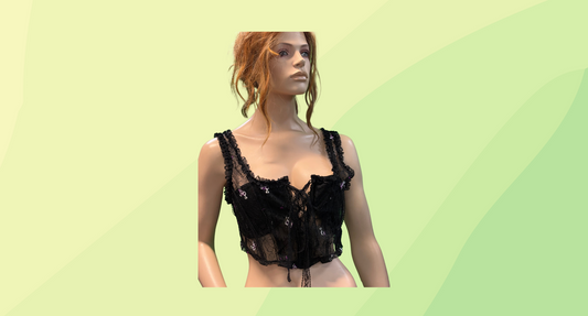 Dolls Kill Lace Bustier - L - Black/Purple