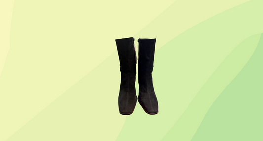 Tony Bianco Ines Black Stretch Kid Suede Boots - Size 10 - Black