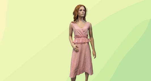 Cue Checked Dress RRP $260 - Size 8 - Pink