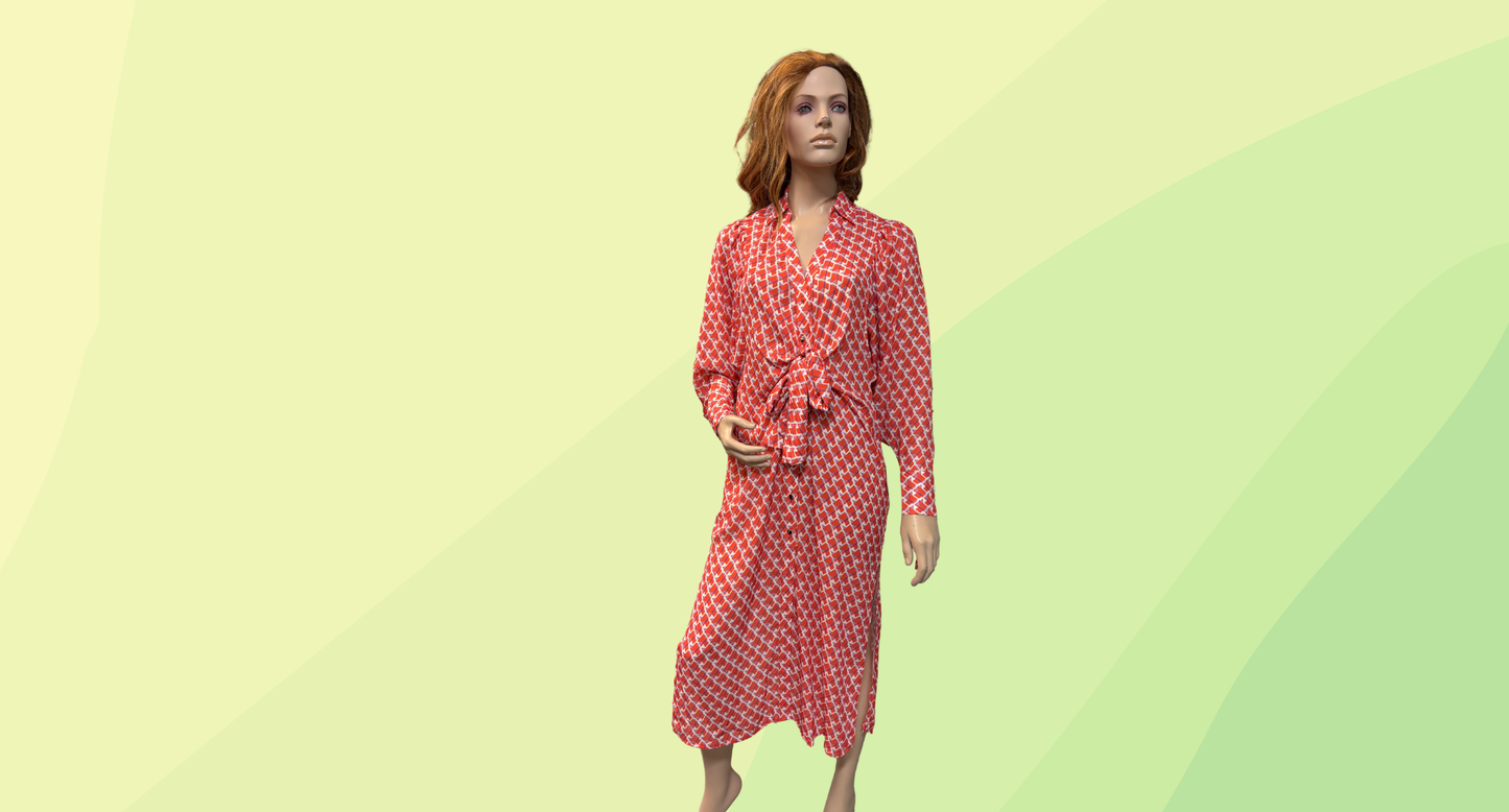 Sheike Studio Geo Print Dress RRP $169.95 - Size 10 - Orange