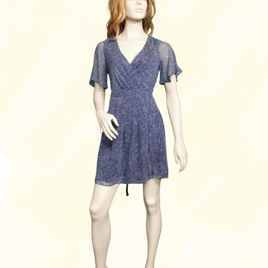 Diane von Furstenberg wrap Dress - Size 4 - Navy and white polkadots