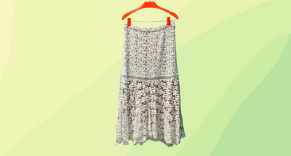 Michael Kors Mixed Floral Lace Skirt RRP $295 - Size 10 - White