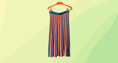 Gorman Pleated Knit Maxi Skirt - Size 14 - Rainbow