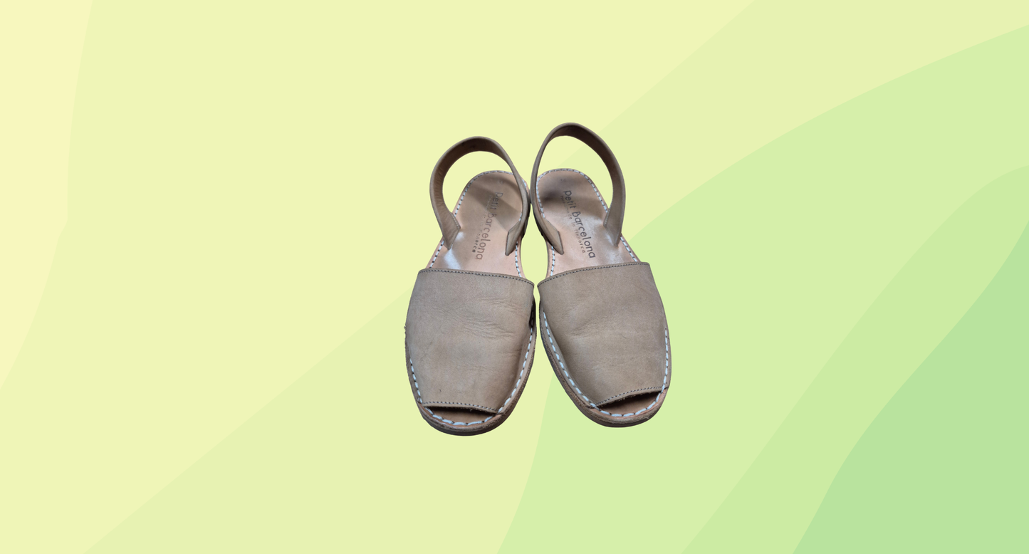 Petit Barcelona Flat Avarcas - Size 38 - Tan