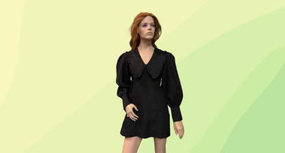 Ganni Jacquard Relaxed-Fit Mini Dress - Size 36 - Black