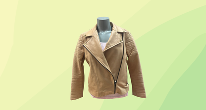 Dormeuil Leather Jacket - Size 10 - Beige