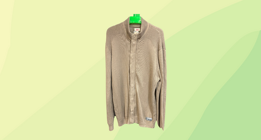 JAG Mens Knit Cardigan - XL - Khaki Green