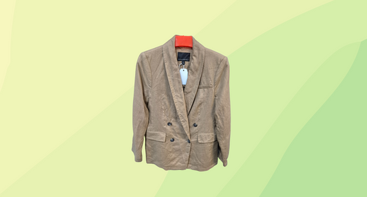 Banana Republic Double Breasted Linen Blazer - Size 8 - Khaki