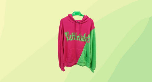 Tattletales Mens Hoodie - L - Fluro Pink/Green