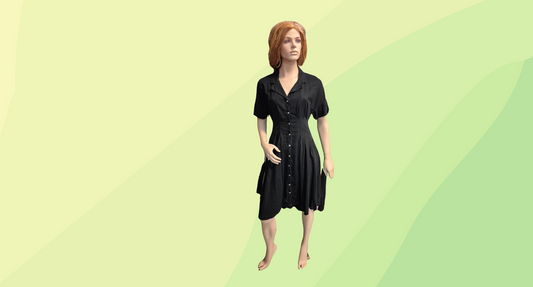 Halston Linen Midi Dress - Size 12 - Black