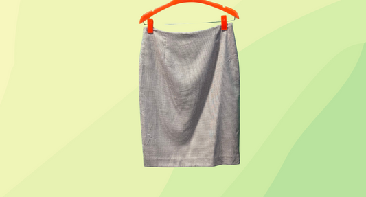 Perri Cutten Pencil Skirt - Size 12 - Brown/Grey