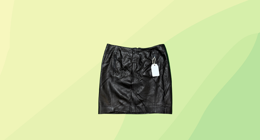 Fossil Leather Mini Skirt - Size 6 - Black