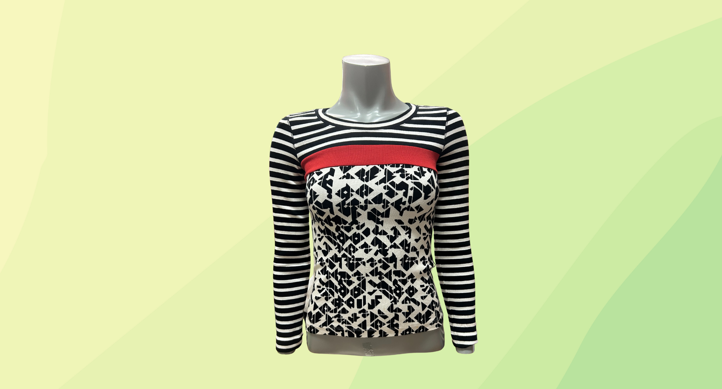 Marccain Top - XS - Black Red