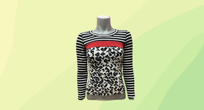 Marccain Top - XS - Black Red