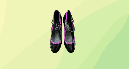Shoes of Prey Patent Leather Pump - Size 37.5 - Black/Metallic Pink