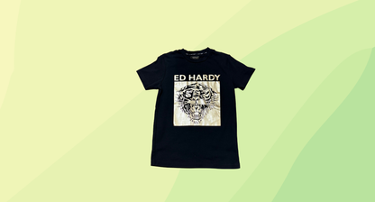 Ed Hardy Kids T-Shirt - Size 12 - Black/Gold