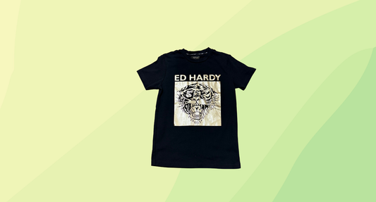 Ed Hardy Kids T-Shirt - Size 12 - Black/Gold