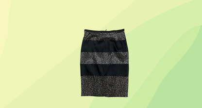 Veronika Maine Banded Skirts - Size 12 - Black/White Spot