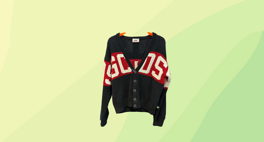 GCDS Logo Band Cardigan - S - Black/Red