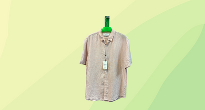 Industrie Mens The Tennyson Linen Shirt RRP $79.95 - L - Light Pink