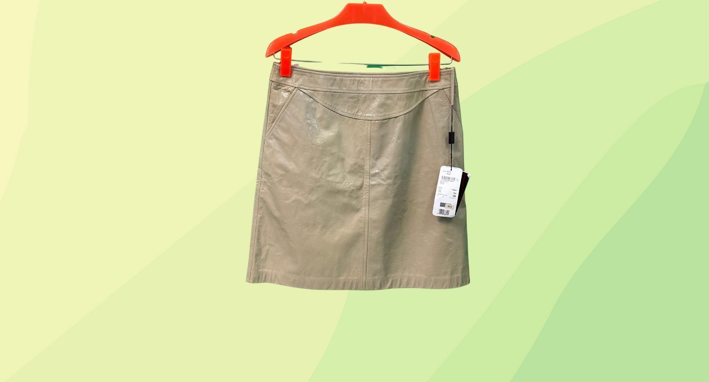Escada Leather Rock Skirt RRP $857 - Size 8 - Khaki