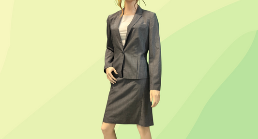David Lawrence 2 Piece Suit Jacket & Skirt - Size 14 - Grey