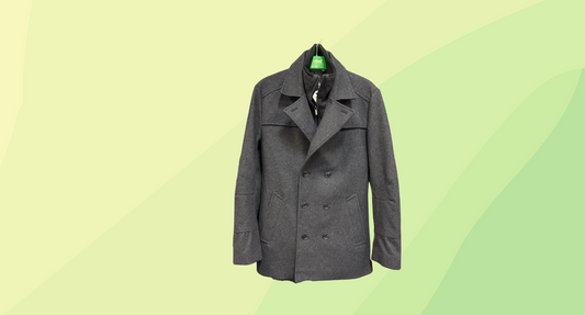 Politix Wool Blend Long Men's Jacket - S - Dark Grey