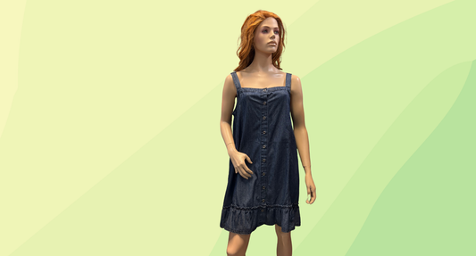 City Chic Island Denim Dress RRP $119.95 - XXS/12 - Mid Denim
