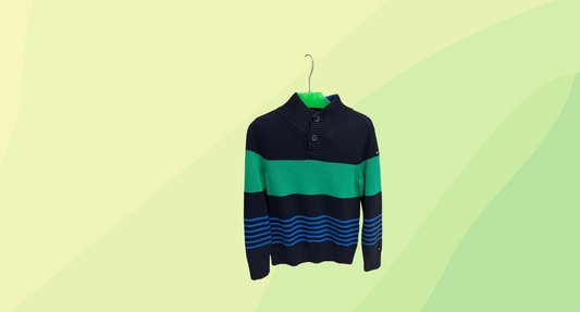 Tommy Hilfiger Knit Jumper - K6-7 - Green/Navy/Blue