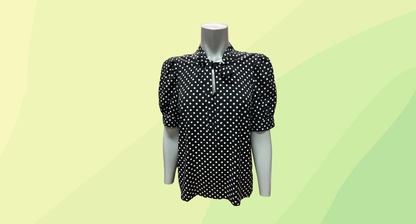 Portmans Blouse RRP $59.95 - Size 12 - Black/White Spot