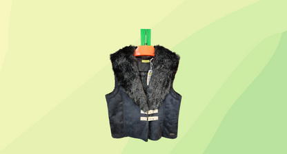 Chino Kids Fleece Lined Faux Suede Vest - Size 16 - Black