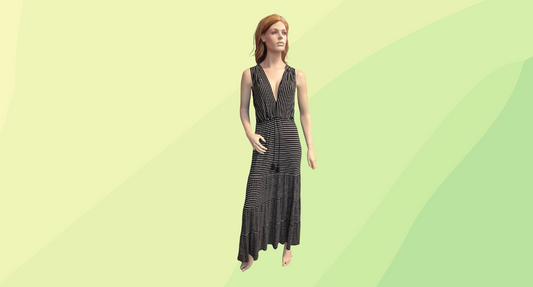 Max Studio London Sleeveless Maxi Dress - XL - Black/White