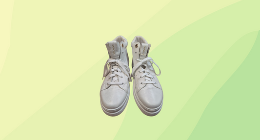 Cavella Leather High Top Sneakers -  Size 38 - White