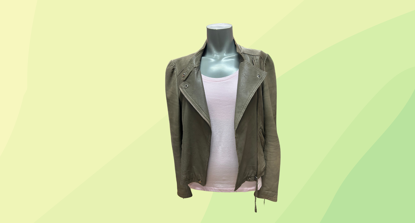 Joanie Loves Chachi Leather Jacket - L - Grey